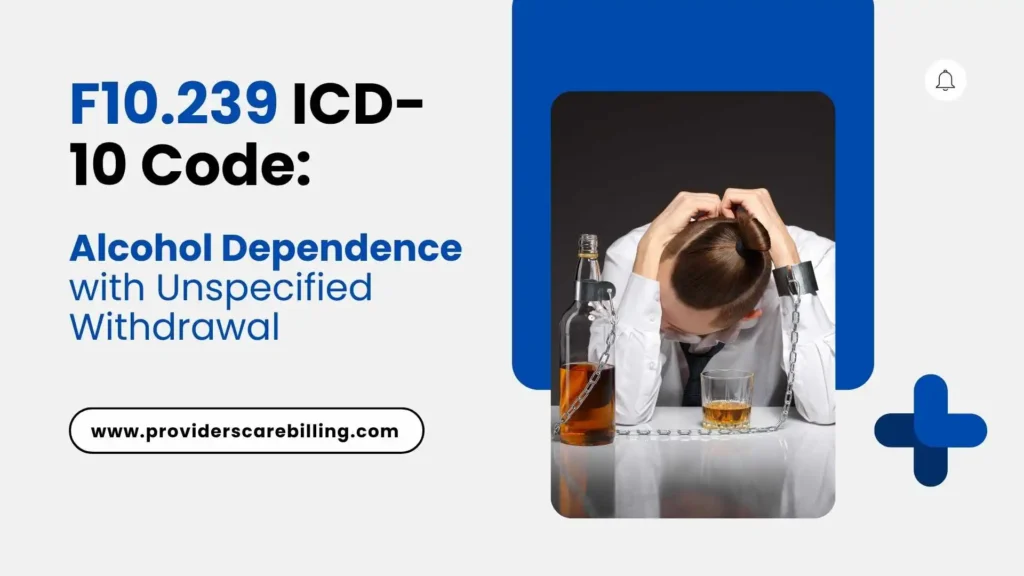 F10.239 ICD-10 Code Alcohol Dependence with Unspecified Withdrawal