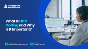 HCC Coding concept showing hierarchical condition categories for medical billing and reimbursement