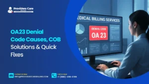 OA 23 denial code causes, COB issues, and claim denial resolution process in medical billing