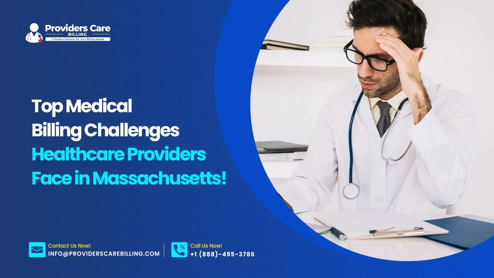 Healthcare provider reviewing documents while facing medical billing challenges in Massachusetts, including claim denials.